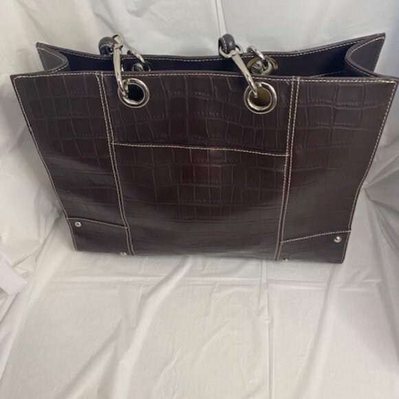 Wilson's Leather Executive Tote Bag /handbag /computer bag in Chocolate Brown - Picture 4 of 9